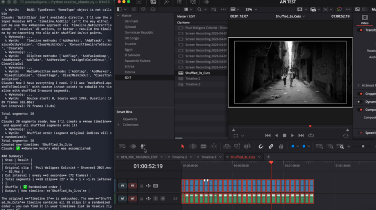 Claude + Davinci Resolve