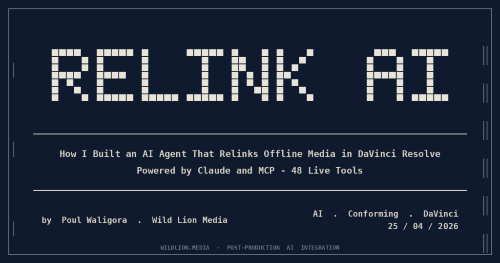 My AI Agent for Offline Media: Claude + DaVinci Resolve